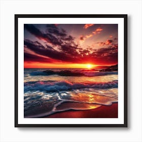 Sunset On The Beach 595 Art Print