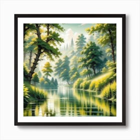 River In The Forest 83 Art Print