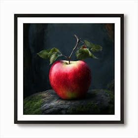 Red Apple In The Forest Art Print