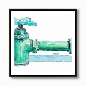 Water Tap Illustration Art Print