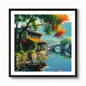 Chinese Village 2 Art Print