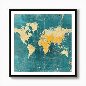 World Map Art 7 Art Print