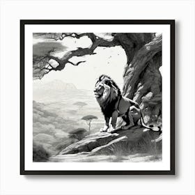 Lion In The Forest 67 Art Print