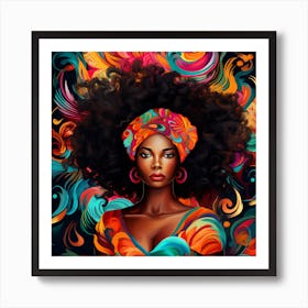 African Woman With Afro 6 Art Print