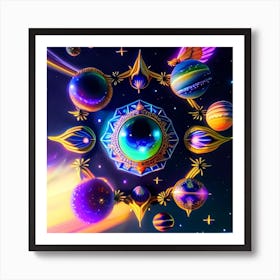 Space Planets Art Print