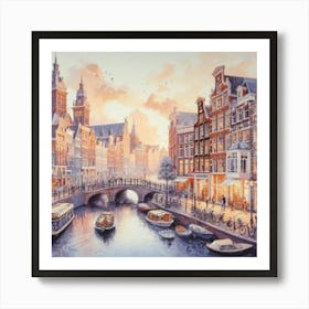 Amsterdam At Dusk 1 Art Print