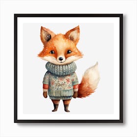 Fox In Sweater 2 Art Print