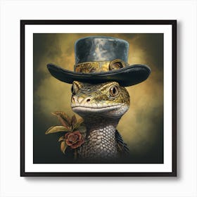 Steampunk Lizard 1 Art Print