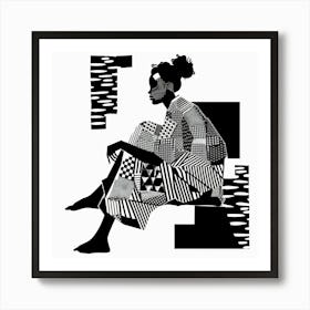 Black And White Portrait Of A Woman 6 Art Print