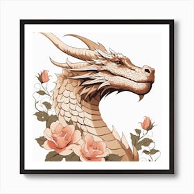 Floral Dragon (4) 1 Art Print
