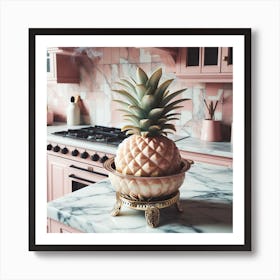 Pink Kitchen With Pineapple 1 Art Print