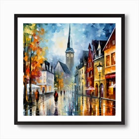 Rainy Day In The City Art Print