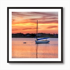 Sailboat Sunset  Art Print