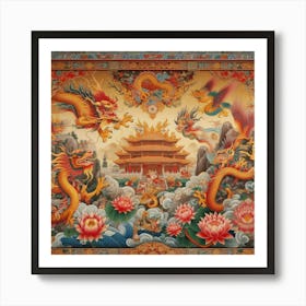 Chinese Dragon Painting Art Print