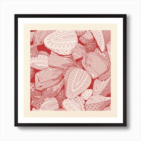 Duotone Strawberry Square Art Print