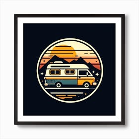 Retro Camper Van 3 Art Print