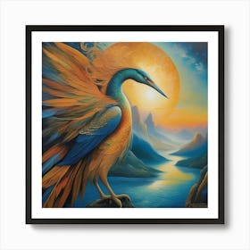 In An Awe Inspiring Artwork A Bewitching Mythical Being Arises From A Breathtaking Abstract Acrylic Art Print