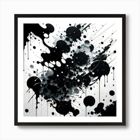 Black Splatters 1 Art Print