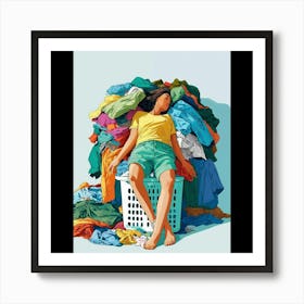 Laundry Basket Art Print