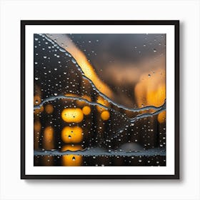 Rain Drops On Window 1 Art Print