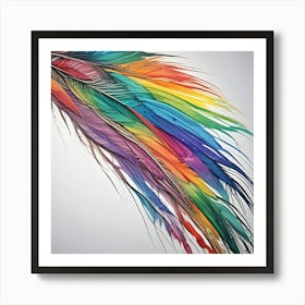 Rainbow Feathers 3 Art Print