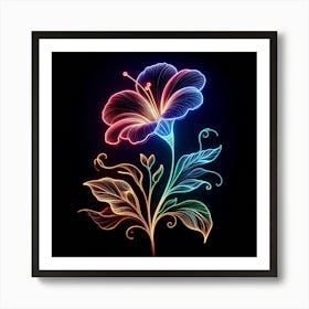 Neon Flower Art Print