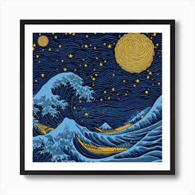 Great Wave Off Kan 1 Art Print