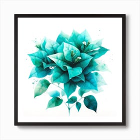 Watercolor Of A Green Bougainvillea Art Print