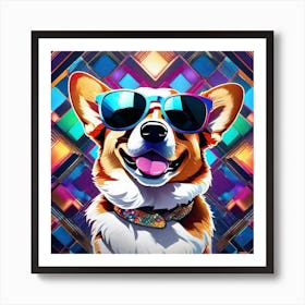 Corgi In Sunglasses 30 Art Print