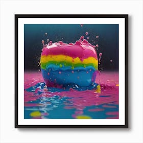 Rainbow Apple Art Print