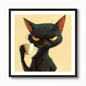 Angry Black Cat 1 Art Print