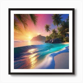 Sunset On The Beach 25 Art Print