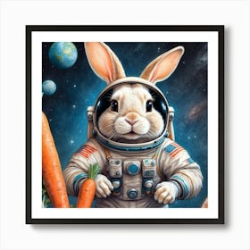 Rabbit In Space 6 Art Print