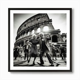 Old People Dancing In Rome Art Print