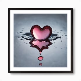 Heart In Water Art Print