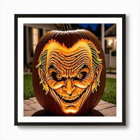 Joker Pumpkin Carving 3 Art Print