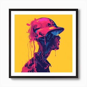 Soldier In A Helmet Art Print