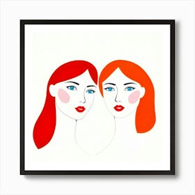 Two Women With Red Hair 1 Art Print