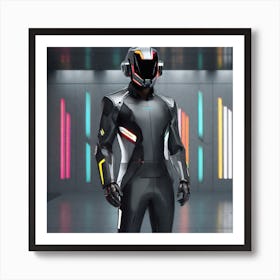 Futuristic Man In Futuristic Suit 4 Art Print