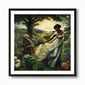 Gardener In The Garden Art Print