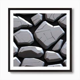 Rocks On A Black Background 3 Poster