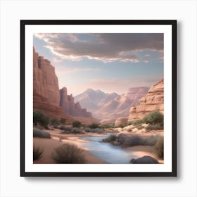 Utah State Park United States Soothing Pastel Landscape Art Print