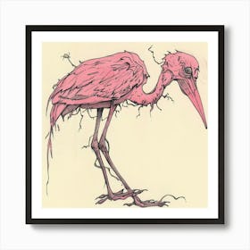 Pink Stork Art Print