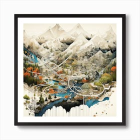 City In The Mountains Art Print