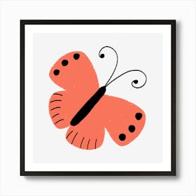 Salmon Butterfly Art Print