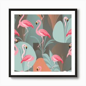 Pink Flamingos 1 Art Print