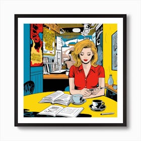 Girl Reading A Book Art Print