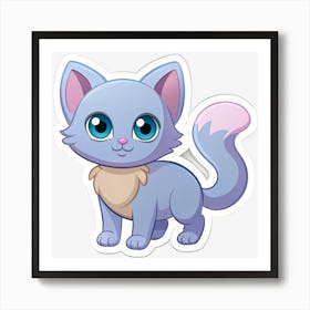 Cute Cat Sticker 6 Art Print