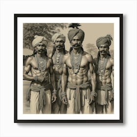 Four Indian Warriors Art Print