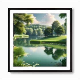 Lake In The Countryside Art Print